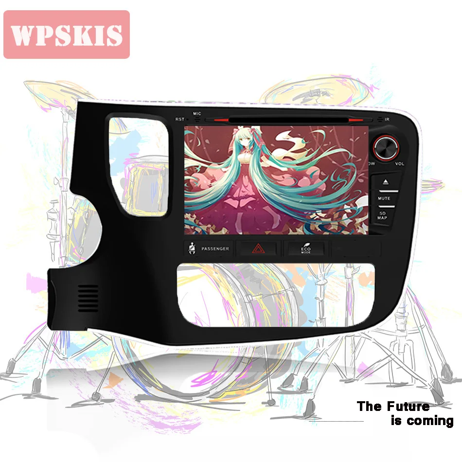 

For Mitsubishi outlander 2017 car gps navigation a/v system 3/4G WIFI multimedia autoradio stereo headunits tape android 9.0 4G
