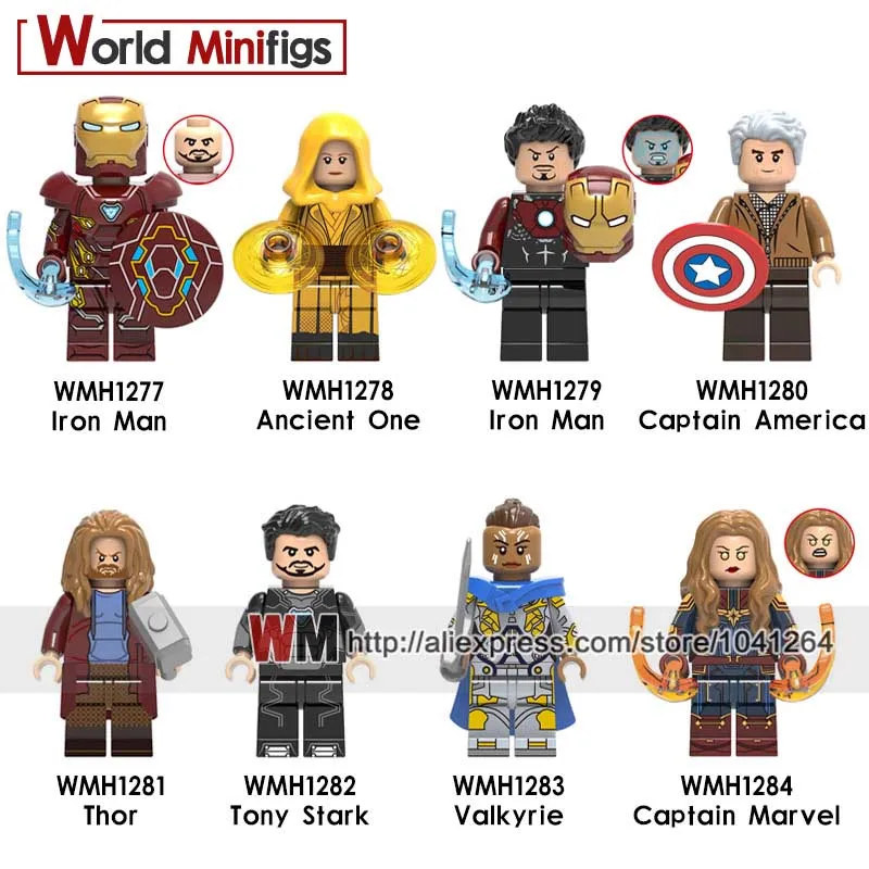 

Endgame Single Sale Avengers 4 Old Captain America Fat Thor Ancient One Stark Valkyrie Building Blocks Toys For Children