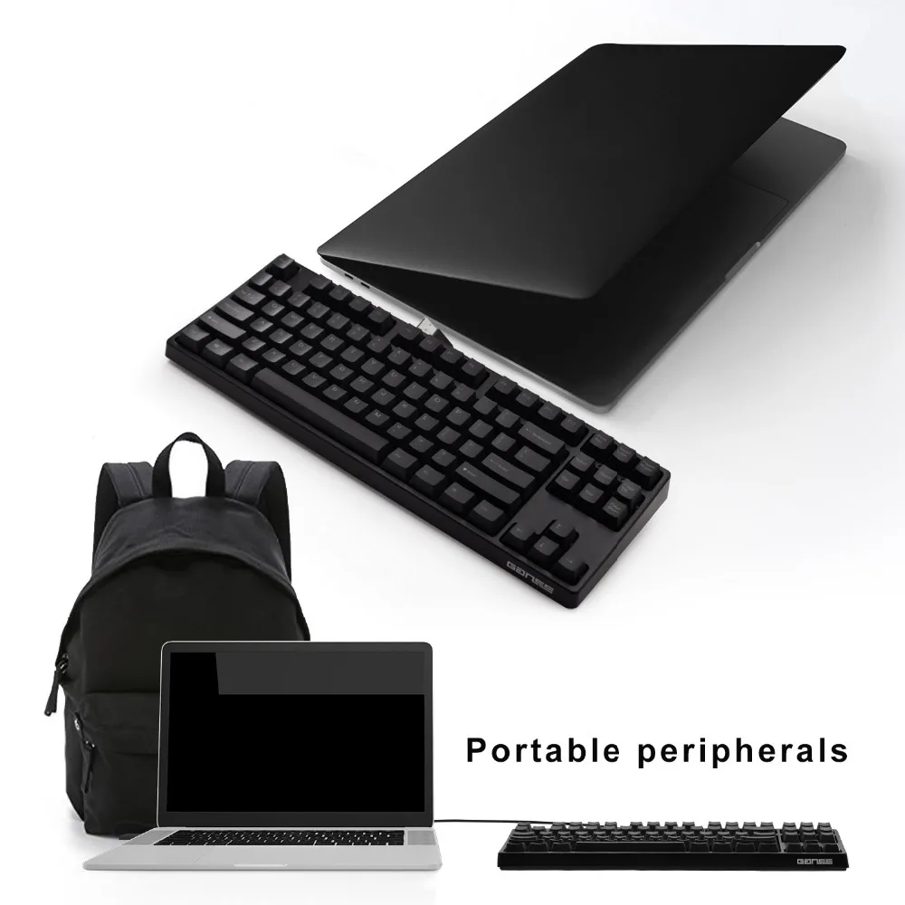 Игровая клавиатура GANSS 87 Key [Cherry MX Brown Switches] офисная механическая для Windows и Mac OS Dual