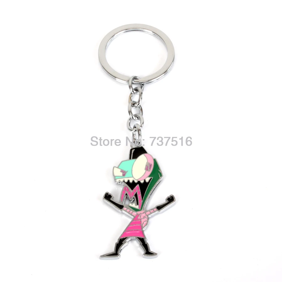 Gir New Invader Zim Set Of 4 Mini Figurine Keychains Dib Zim and Gaz