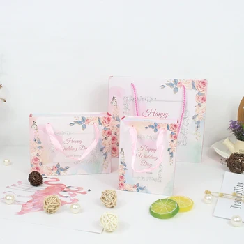 

AVEBIEN Party Supplies Cookies Candy Box Romantic Floral Wedding Decoration Wedding Favor and Gift Chocolate Tray for Guest 10pc