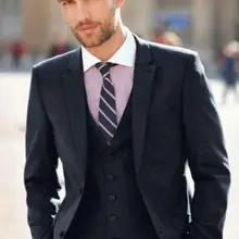 Куртка+ брюки+ галстук+ жилет) Модные мужские костюмы Custome Homme высококачественный парадный смокинг бизнес-вечеринка Выпускной термокомплекты SlimFit блейзер