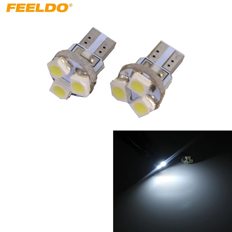 FEELDO 2 шт. T5 Клин светодиодный 3528 3SMD Автомобильная приборная панель приборной