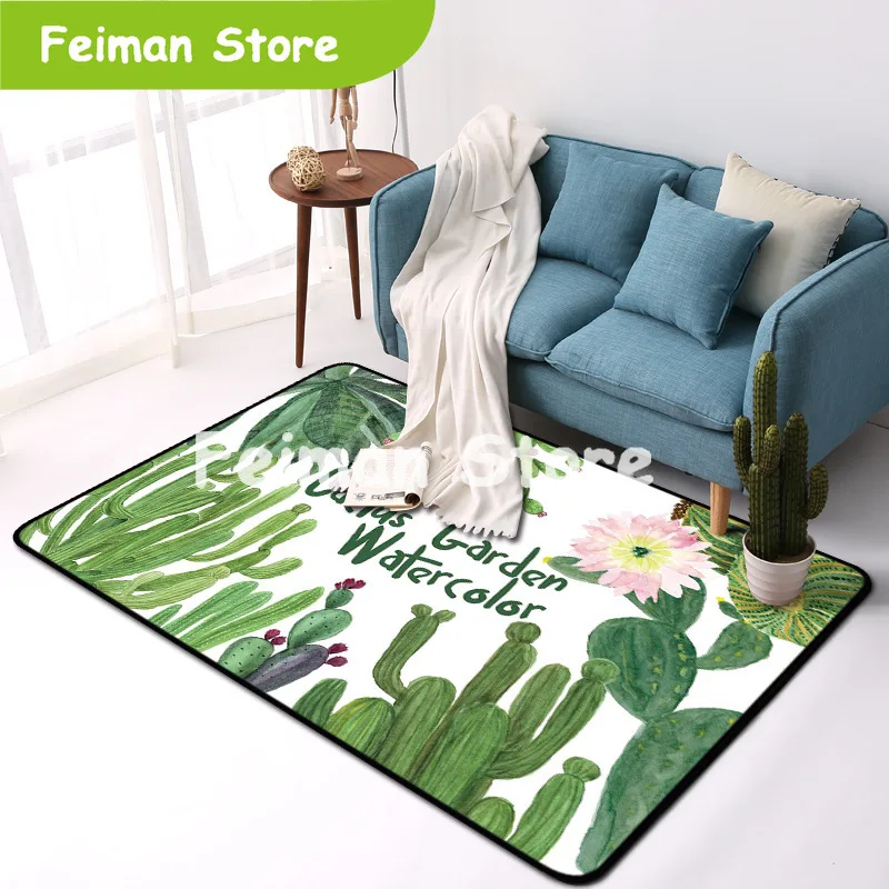 Ковер для дома в скандинавском стиле, ковер с принтом кактуса для гостиной, спальни, детской комнаты, коврик для ползания, коврики для офисных стульев