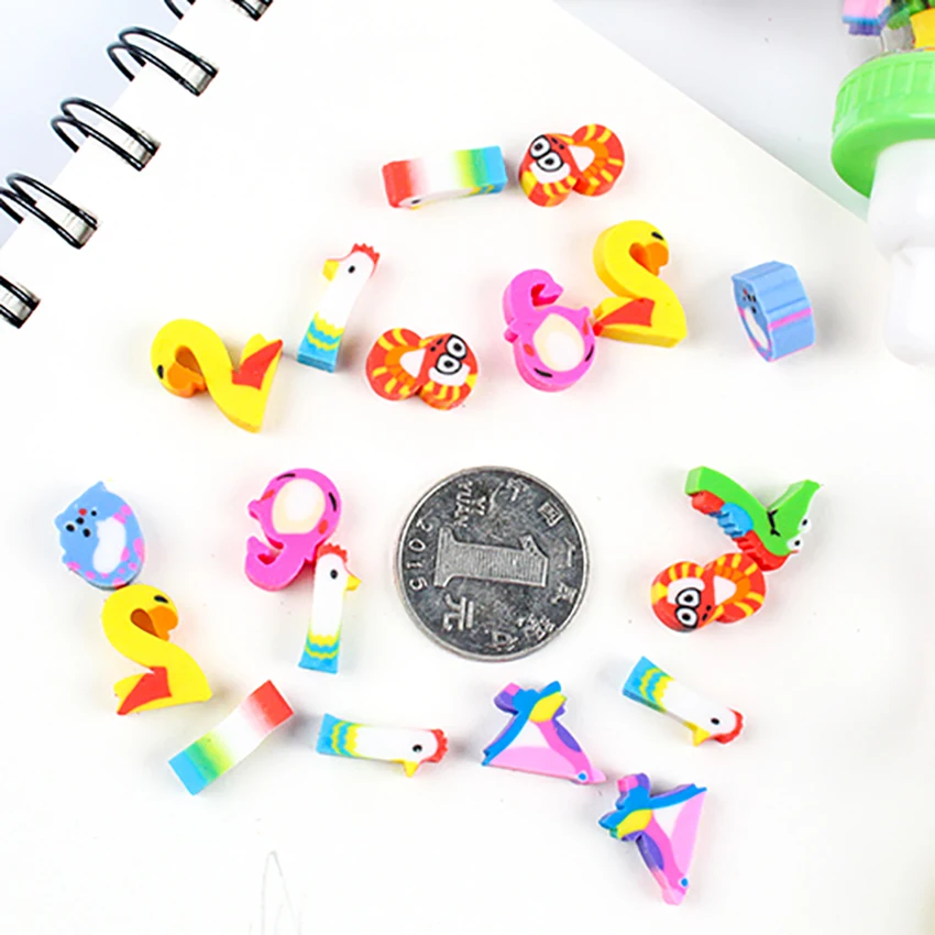 Feeding Bottle Erasers Cute Animals Fruit Rubber Erasers Student Stationery Art Painting Eraser School Supplies Reward Kids Gift