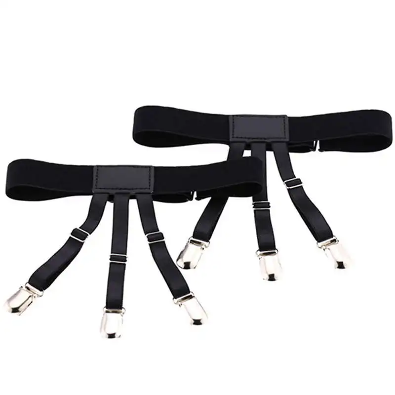 

Mens Shirt Stays Upgrade Adjustable Elastic Garter Shirts Holder With Non-Slip Locking Clamps