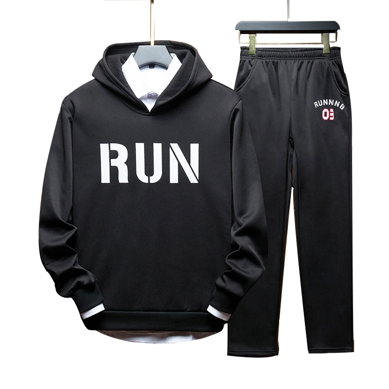 

Woodvoice Men Sets Fashion Autumn Sportwear Suit Male Sweatshirt +Sweatpants Mens Clothing 2 Pieces Sets Slim Tracksuit Hoodies