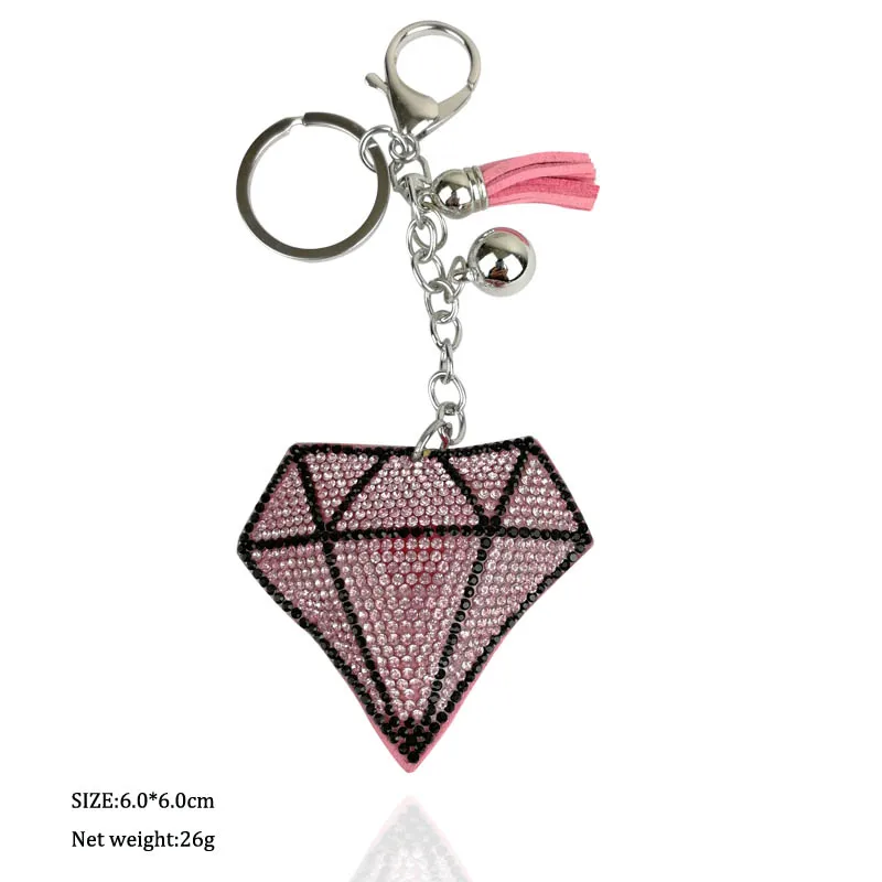 Eternal love symbolizes crystal shape with full rhinestone key chain Korea flannel rhinestone hotfix key ornaments