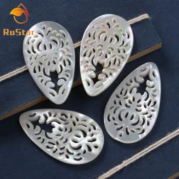 

10pcs/lot 20x30mm Natural Hollow Pear & Drop Mother of Pearl shell for DIY Jewelry Hollow Pear & Teardrop MOP Pearl shell