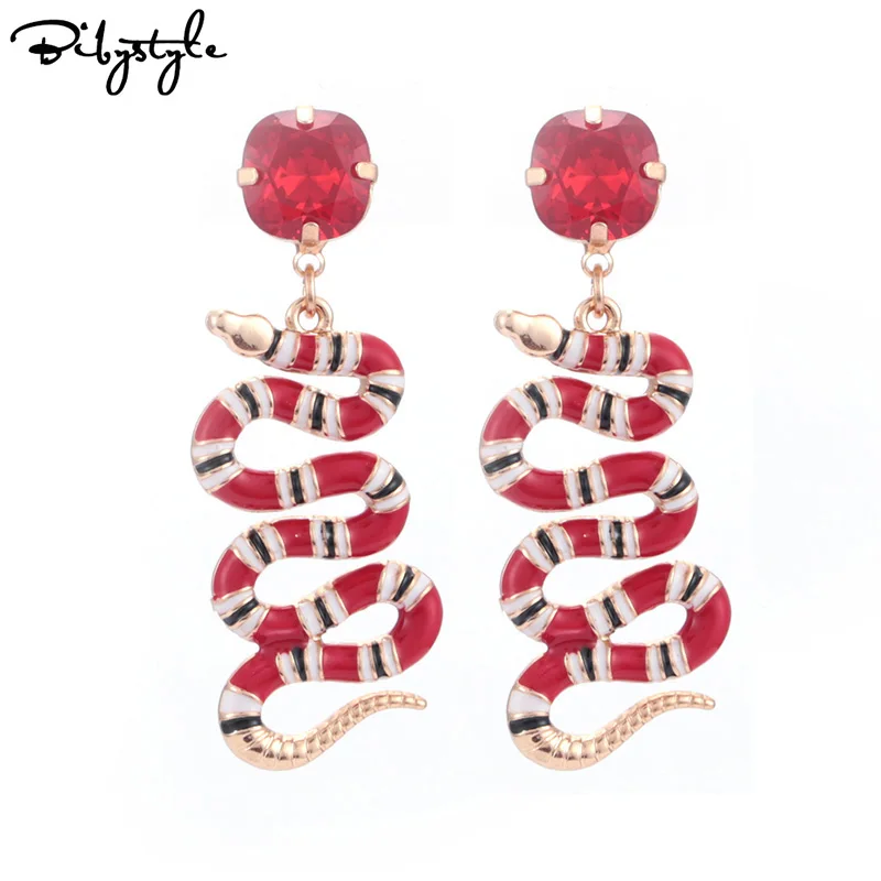 

BibyStyle Snake Boho Oorbellen Crystal Long Drop Earrings For Women Pendientes Statement Earrings Fashion Jewelry 11.11