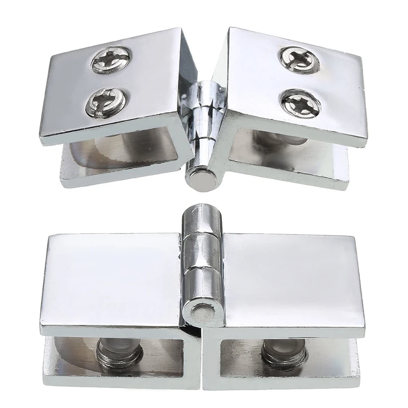 Double Action 180 Degree  Glass Door Hinge Zinc Alloy Cupboard Clamp Hinges For Boarded Door Tools Mayitr