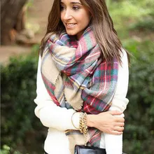 2017 High Scarf Wrap Shawl Plaid Cozy Checked Women Lady Blanket Oversized Tartan Freeshipping
