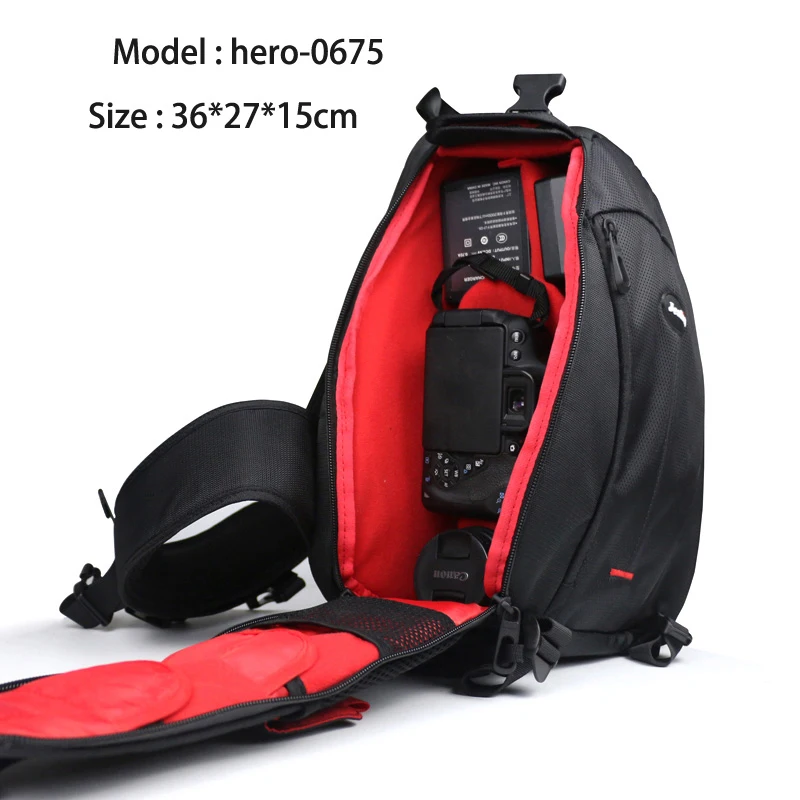 Jealiot сумка для камеры Сумка SLR DSLR сумка на плечо водонепроницаемый объектив цифровой камеры Видео Фото чехол для Canon 1300d Nikon a6000 - Цвет: hero-0675