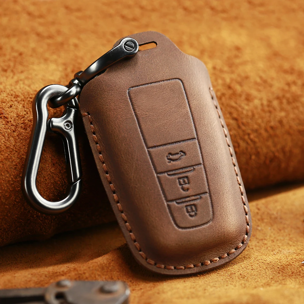 KEYYOU, новинка, автомобильный держатель для ключей из натуральной кожи, чехол с брелком для Toyota Camry Corolla C-HR CHR Prado, защита для ключей