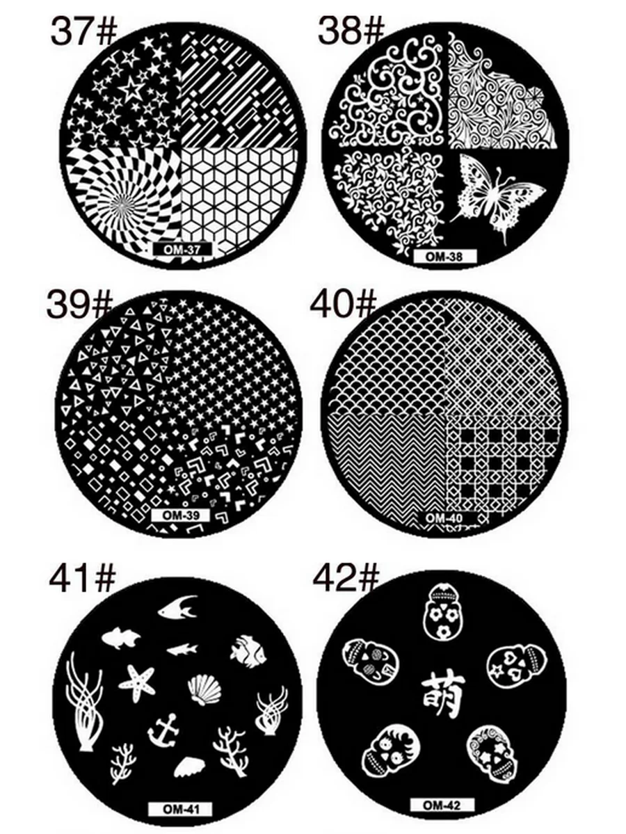 1000 шт ногтей художественная тарелка штамп набор штамповок круглый из нержавеющей стали DIY лак для ногтей, Печать Маникюр девушка шаблон для ногтей