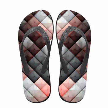 

Noisydesigns Men's flip-flops boys platform sandals male colorful checkered print beach footwear slide shoes flip flops slippers