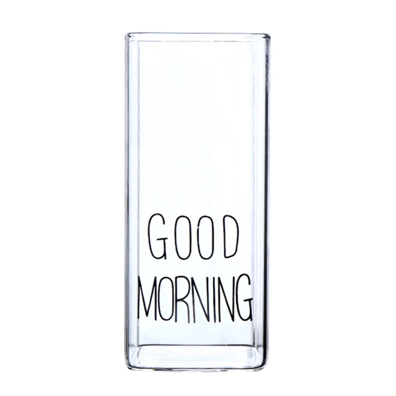Simple Lovely Animal Cartoon Heat-resistant Square Creative Transparent Milk Coffee Office Glass Juice Cup Bodum Glasses Gift |