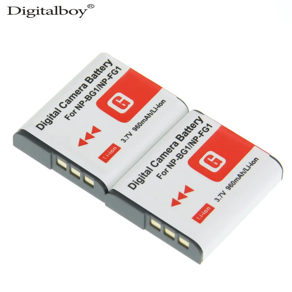 2PCS 960mAh NP BG1 NP BG1 NPBG1 Camera Battery For SONY DSC W130 W210