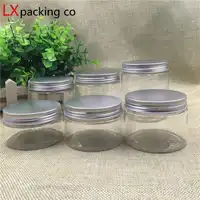 30 pcs จัดส่งฟรี 80 100 150 180 250g ใสพลาสติกบรรจุภัณฑ์ขวดเงินอลูมิเนียมเครื่องเทศ Bank ขวดล้าง