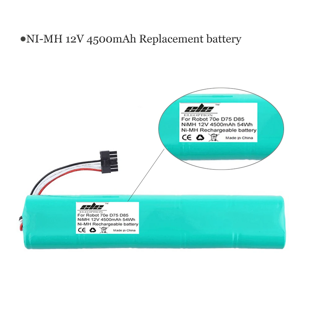 Ceny ELEOPTION 12V 4500mAh 4.5Ah NI MH nowy wymienna bateria do Neato Botvac 70e 75 80 85 D75 D8 D85 odkurzacz baterii