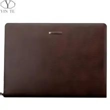 YINTE Fashion Leather Men’s File Folder Bag A4 Paper Business Clutch Bag One Zipple Wallet Documents Men’s Bag Portfolio T5480