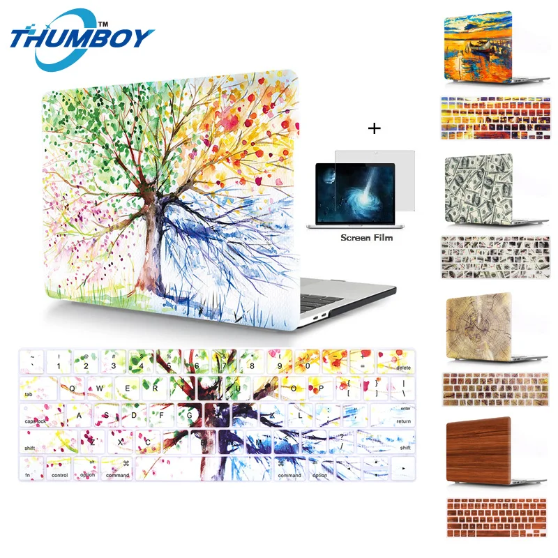 

Laptop Case For Apple MacBook Air Pro Retina 11 12 13 15 case for mac book A1706 1707 1708 inch with Touch bar gift mouse pad