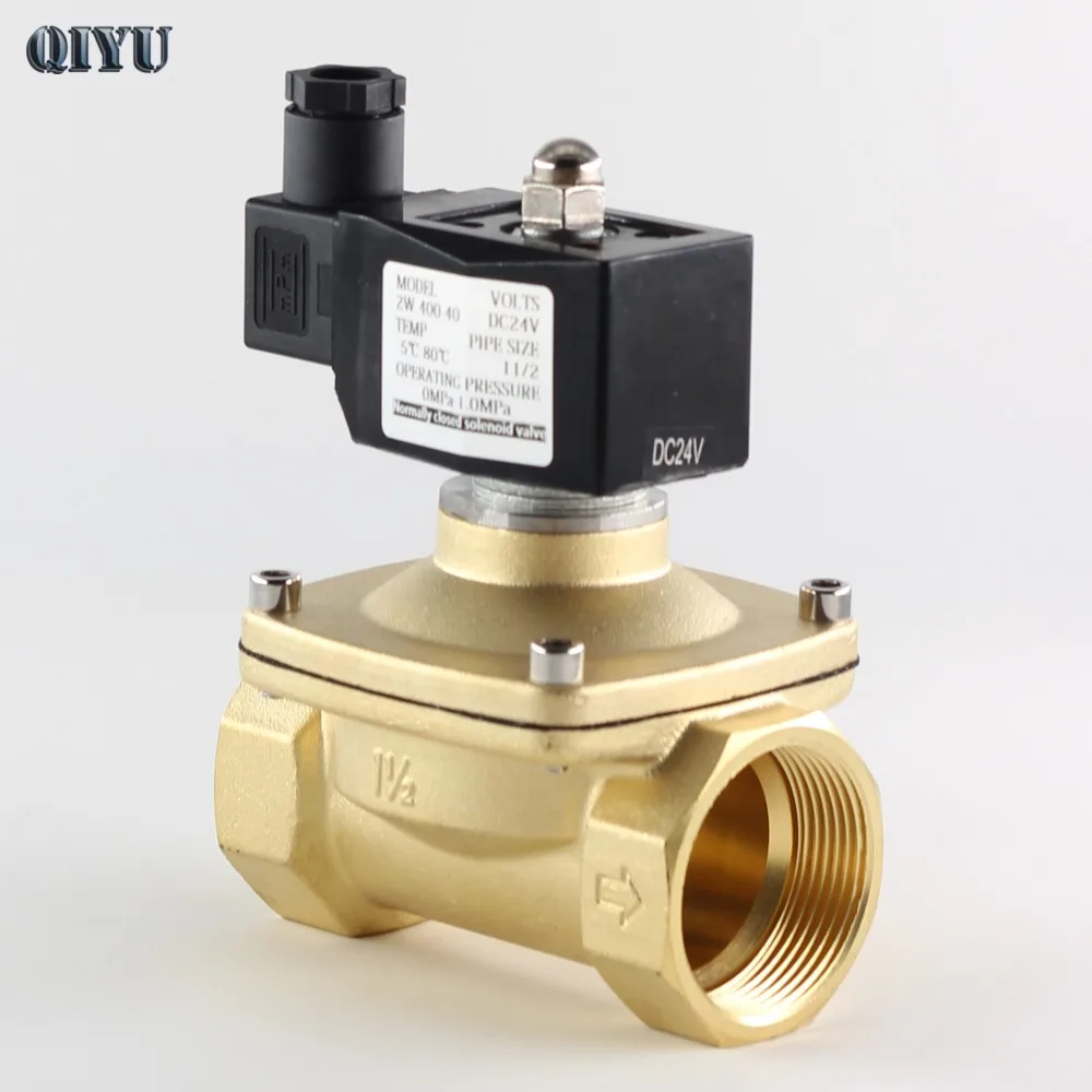Цена AC110V 220 V 380 V, DC12V 24 V, нормально закрытый Соленоидный клапан воды, латунные воздушные клапаны DN10 DN15 DN20 DN25 DN32 DN40 DN50