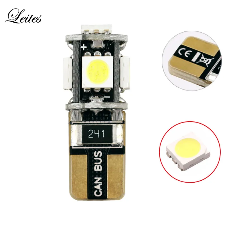  High Quality Super Bright Led Car Bulb Auto Light T10 5050 5SMD Led Car Canbus Error Free Led T10 Led w5w 6500k Led 12v08