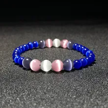Beads For Bracelets Jewelry Cat Eye Four Mix Colors Beads Round Crystal Bracelet Natural Stone Opal Elastic Cord Women Bracelet red watermelon tourmaline stone beads bracelet for women men natural stone bracelet crystal quartz bracelets elastic