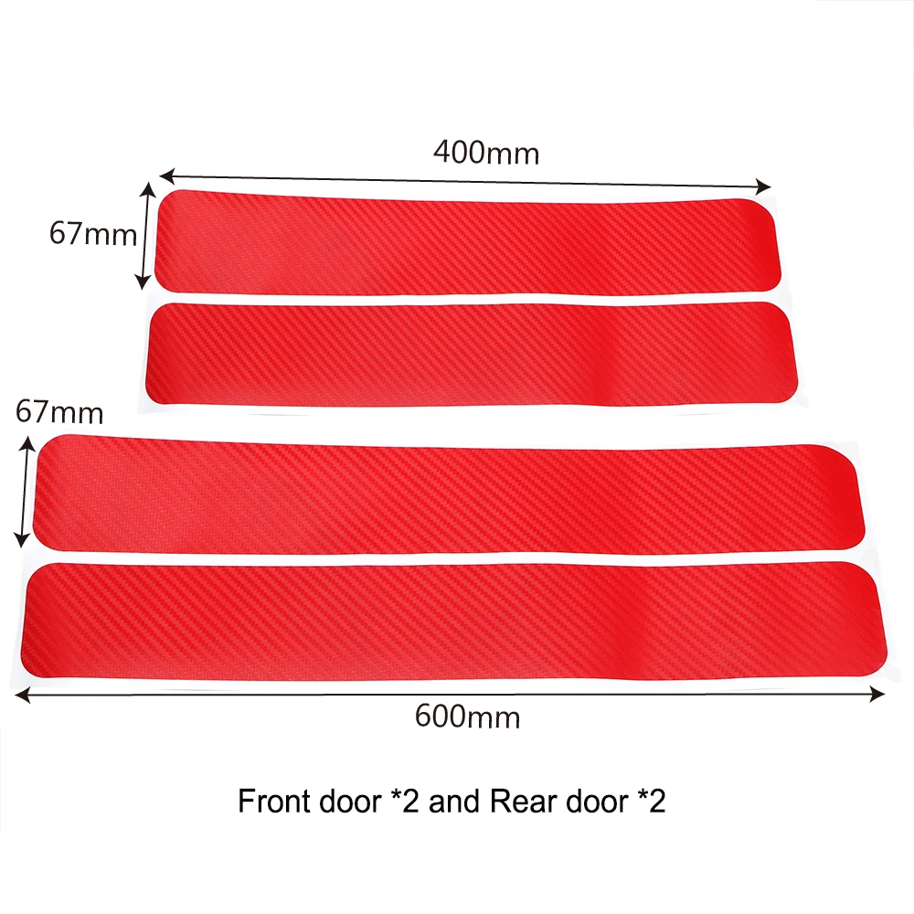 4 шт./компл. и устойчивая к царапинам Автомобиль дверная Стикеры со скребком углеродного волокна двери порога прикрытие потертостей защита стайлинга автомобилей