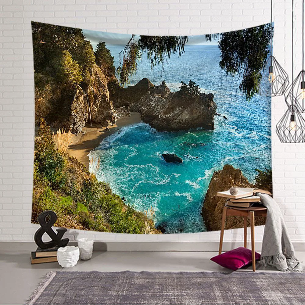 Cilected тропический Летний пляж кокосовое дерево гобелен с пейзажем настенный, для дома декоративные гобелены модная фоновая ткань
