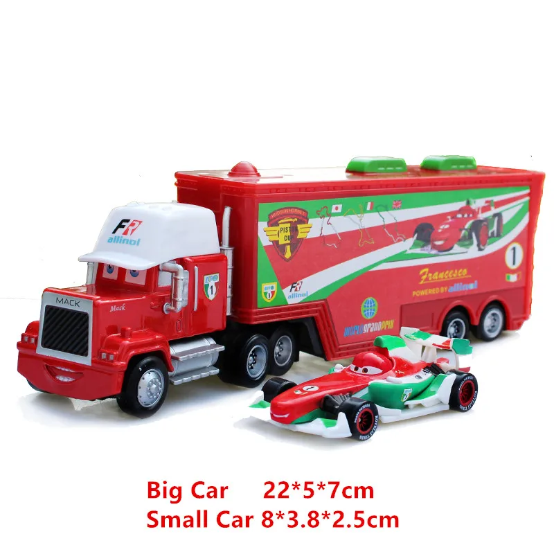 Disney Pixar Тачки 2 шт./лот Молния Маккуин король марк грузовик литья под давлением металлический сплав 1:55 модель игрушки автомобиль для детей подарок - Цвет: 2pcs lot