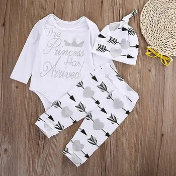 

3pcs Newborn Infant Baby Girls Clothes T-shirt Tops Pants Leggings Outfit Set 12-18 Months for Clearance Promotion