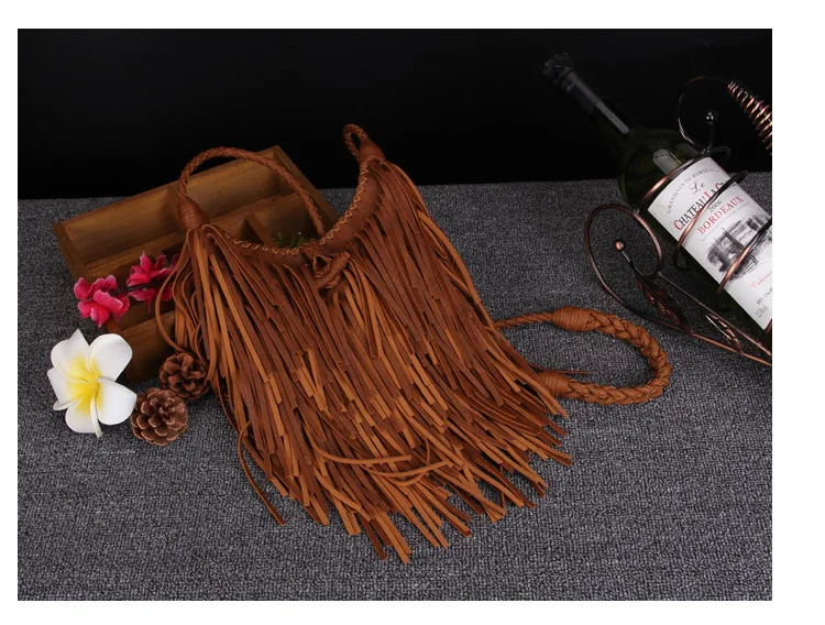 NIGEDU пляжные богемные женские сумки через плечо с кисточками винтажное ручное плетение сумки bolsa franja качественные сумки-мессенджеры из искусственной кожи