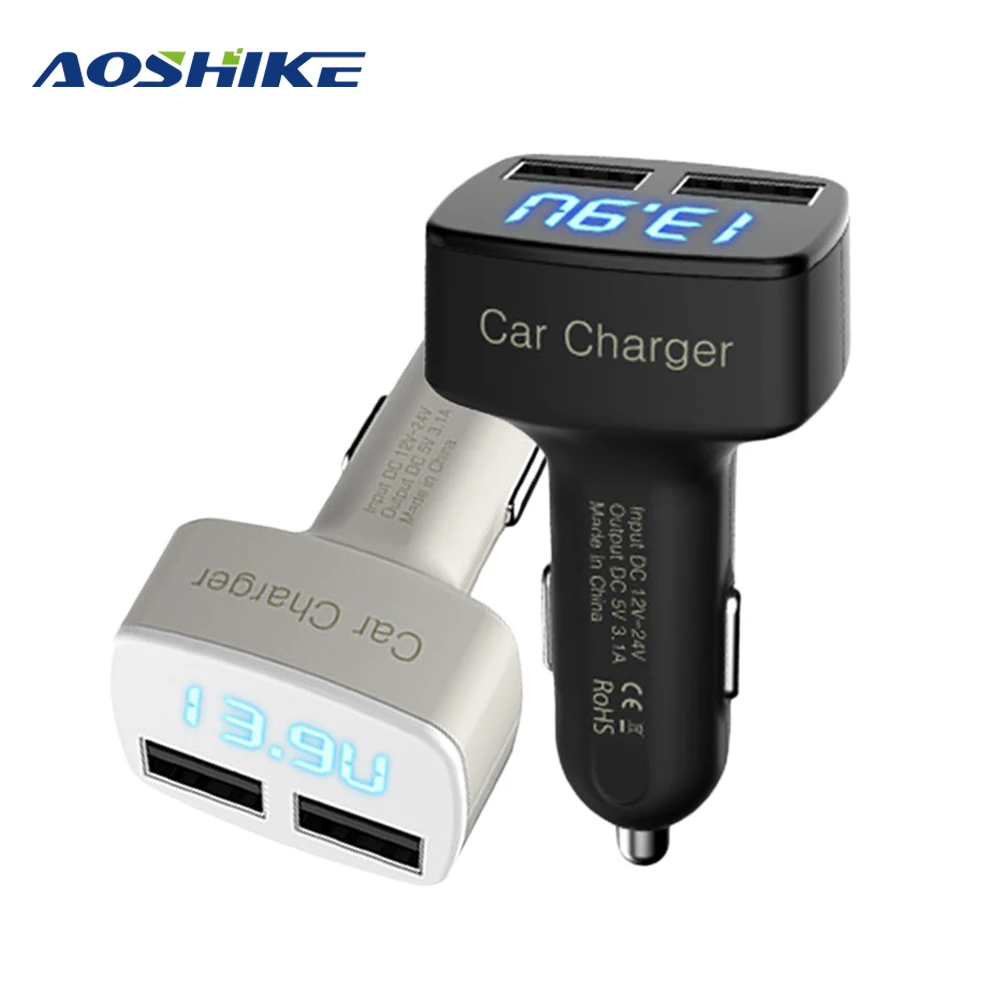 

AOSHIKE Car FM Transmitter Plug TF Card U Disk Dual USB 2.1A Car Charger Car Bluetooth MP3 Player Digital Display Audio 12V