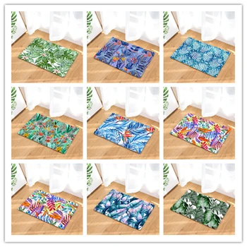 

Nordic INS style printed door mat Plant cartoon carpet plant mat bedroom door bed covered with blanket