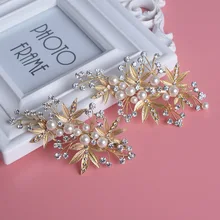 Модные расчески для волос ювелирные изделия из жемчуга с украшением в виде кристаллов для женщин шпильки золотые Винтажные Украшения для волос ручной работы свадебные аксессуары 2 шт./компл