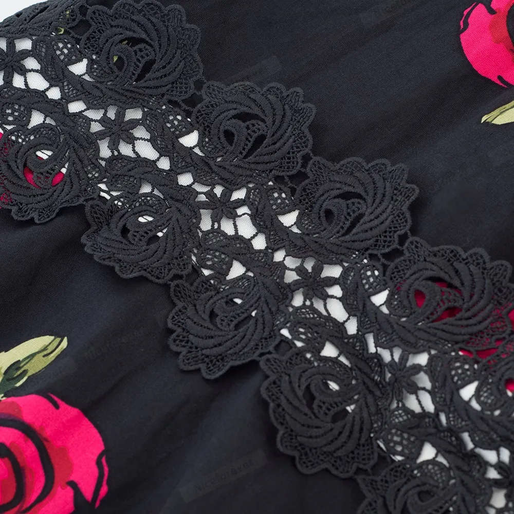 Nice-forever Vintage Elegant Embroidery Floral Lace Patchwork vestidos A-Line Pinup Business Women Party Flare Swing Dress A079 140 Nice-forever Vintage Elegant Embroidery Floral Lace Patchwork vestidos A-Line Pinup Business Women Party Flare Swing Dress A079 140