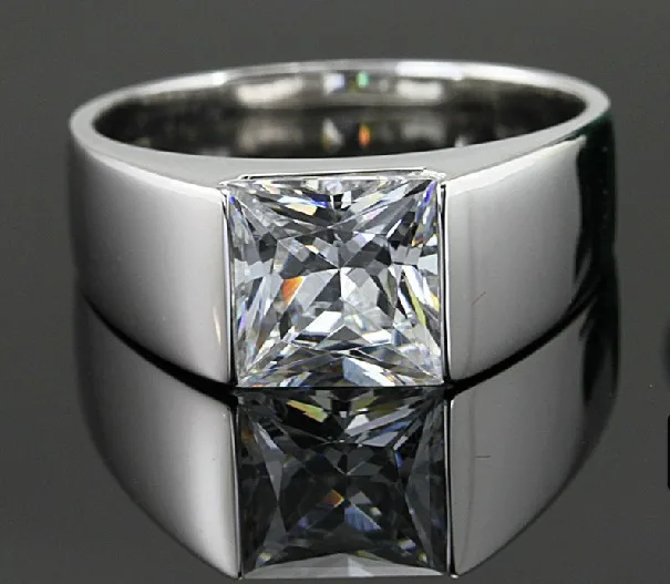 silver mens diamond ring