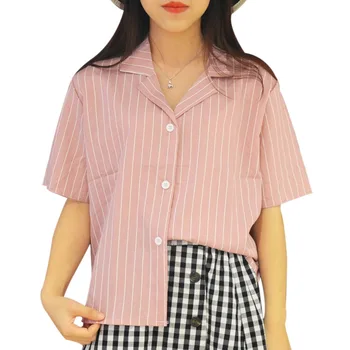 

Women Tops Blouses Summer Elegant Short Sleeve Solid V-Neck Blouse Women Cotton Plus Size blusas mujer de moda