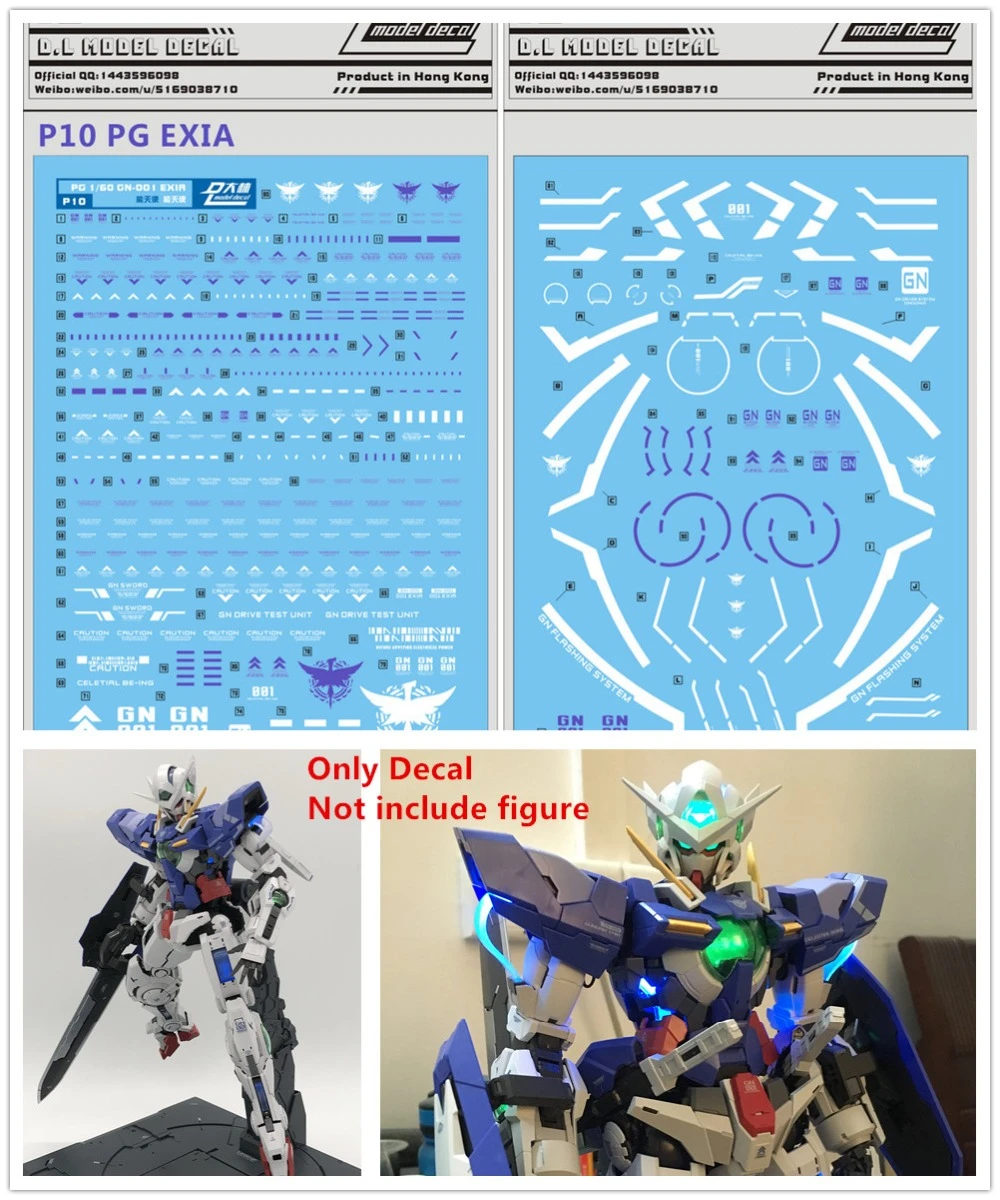 T DL Gundam Decals Decal For PG 1/60 GN001 GUNDAM EXIA 2 sheets Gundam