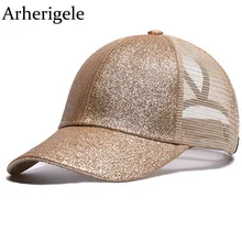 Arherigele/1 шт., бейсболка «конский хвост» для женщин, летняя повседневная Кепка в сеточку, модные блестящие шапки в стиле хип-хоп, Бейсболка унисекс