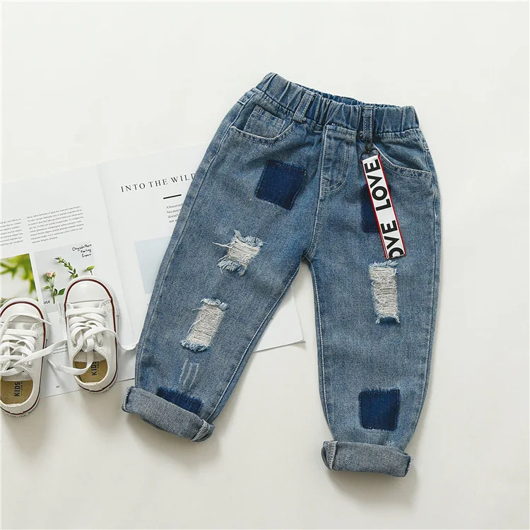 Kids Denim Pants 2018 New Boys Holes Long Jeans |