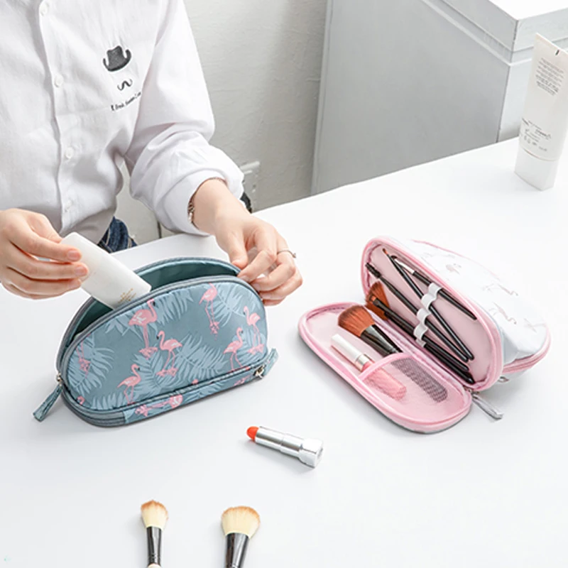 فلامنغو السفر حقيبة مستحضرات تجميل للرجال النساء يشكلن حقيبة سفر كبيرة قدرة حقيبة مستحضرات تجميل أدوات الزينة أطقم Necessaire الوظائف حقيبة