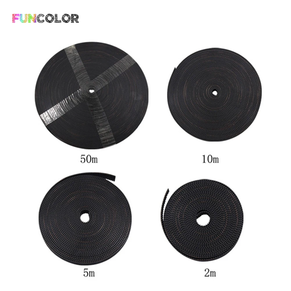 

5/10/50m GT2 Timing Belt Width 10mm for 3D Printer 2GT Open Belt Transmission Belt GT2 Picth 2mm Black Belt Parts Dropshipping