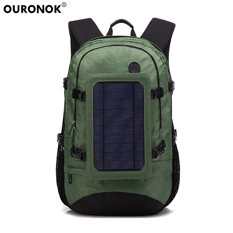 OURONOK Men Bag Solar Charge Panel Backpacks Multifunctional Travel Charging Laptop Bag Shoulder for USB Mobile Charger Backpack OURONOK Men Bag Solar Charge Panel Backpacks Multifunctional Travel Charging Laptop Bag Shoulder for USB Mobile Charger Backpack