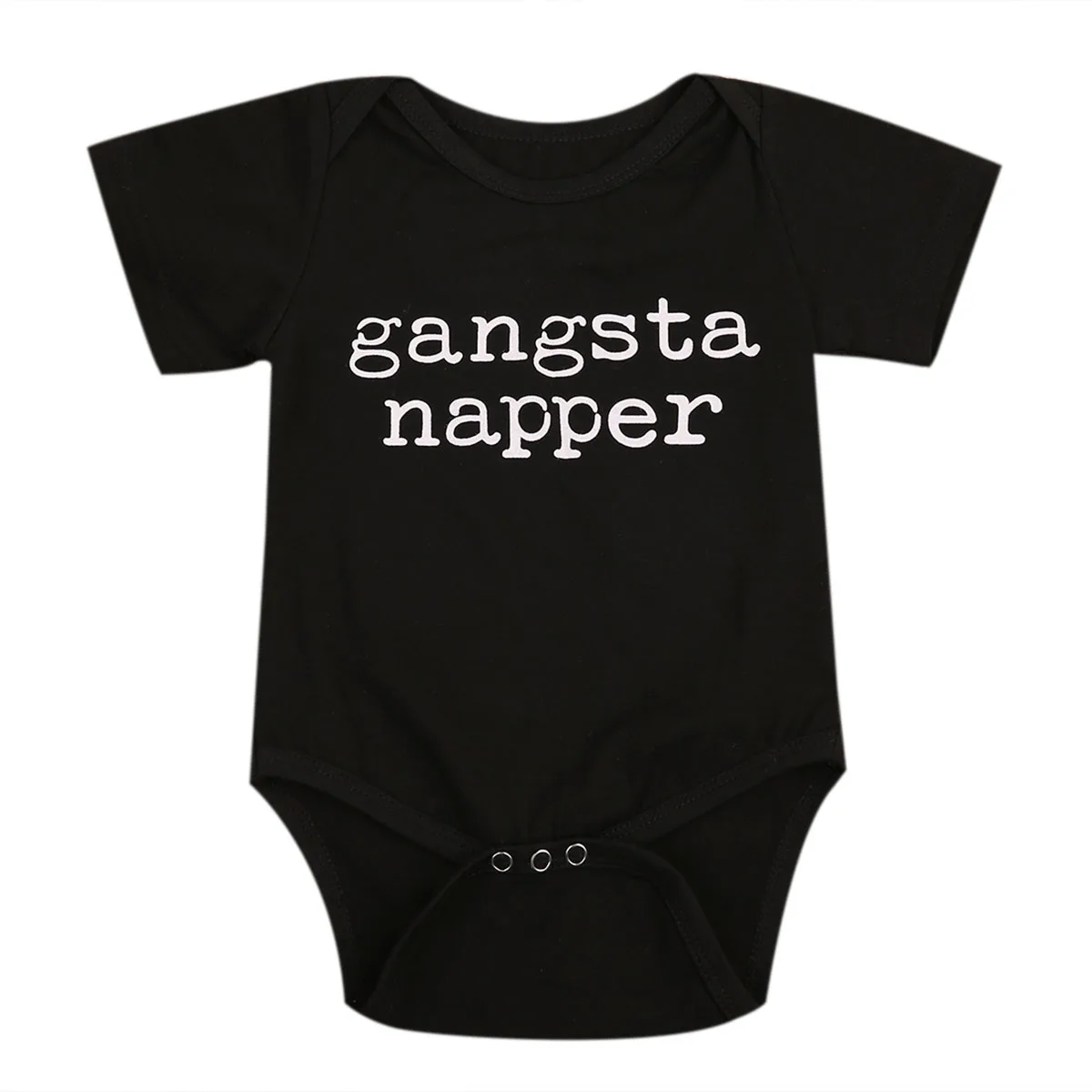 

Gangsta Napper Cotton Infant Baby Boy Romper Black Short Sleeve Jumpsuit Clothes Outfits Sunsuit Support Drop Shipping