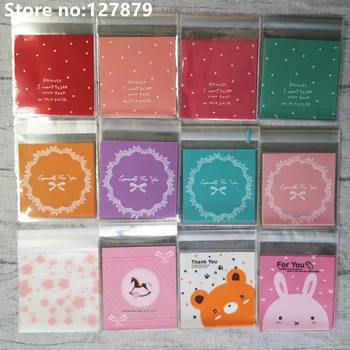 

50/100 pcs Plastic Candy Cookie Gift Bag with DIY Self Adhesive For Wedding Birthday Party Packaging Baby Shower Bags 10*10cm
