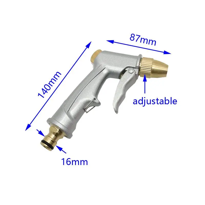 Моющий автомобильный водяной пистолет, латунная Распылительная насадка, регулируемый распылитель воды для сада, полив, чистка цветов, 1 шт