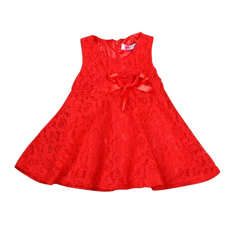 

New 2017 flower girl party dress baby birthday tutu dresses for girls lace baby vest baptism dresses kids wedding dress